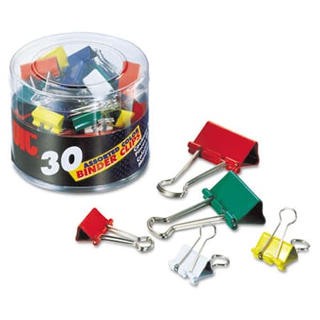 Teacher&Aposs Aid Binder Clips- Metal- Assorted Colors-Sizes, 30PK TE3328434